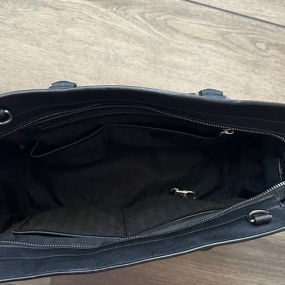 Michael Kors Blue and Black Leather Satchel Tote - Picture 7 of 7